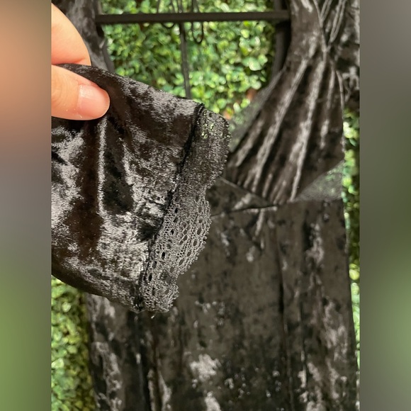 Free People - Kat Velvet Mini Faux Wrap Dress - Lace Paneling - NWT - XS - $128 - Picture 10 of 16